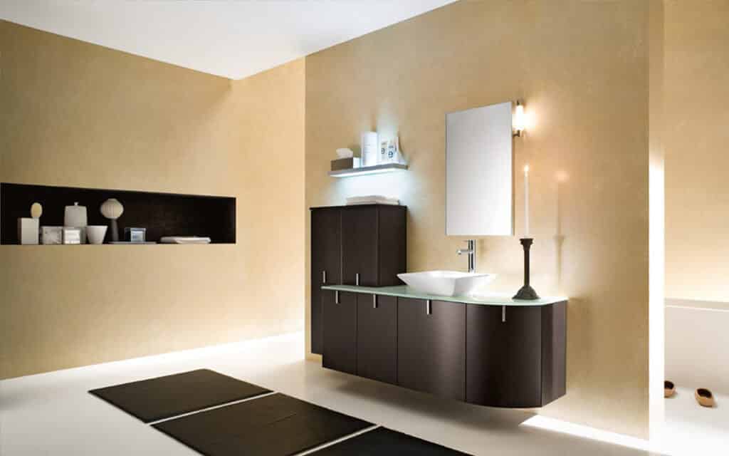 modern luxury bathroom with subtle lighting